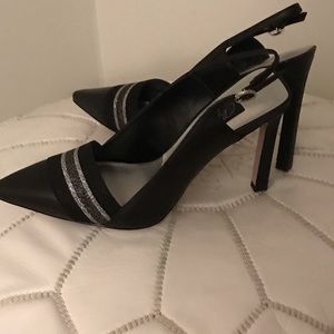 Charles & Keith Slingback Heels, Black Size 8